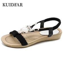 KUIDFAR 2018 Fashion Women Sandals Summer Gladiator Shoes Ladies Bohemia Shoes Woman Comfort Beach Shoes Flat
