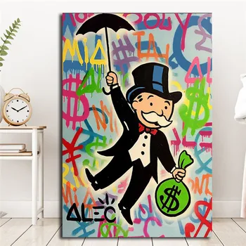 

Monopolyingly Man Umbrella Canvas Posters Prints Wall Art Painting Decorative Picture Modern Home Decoration Artwork