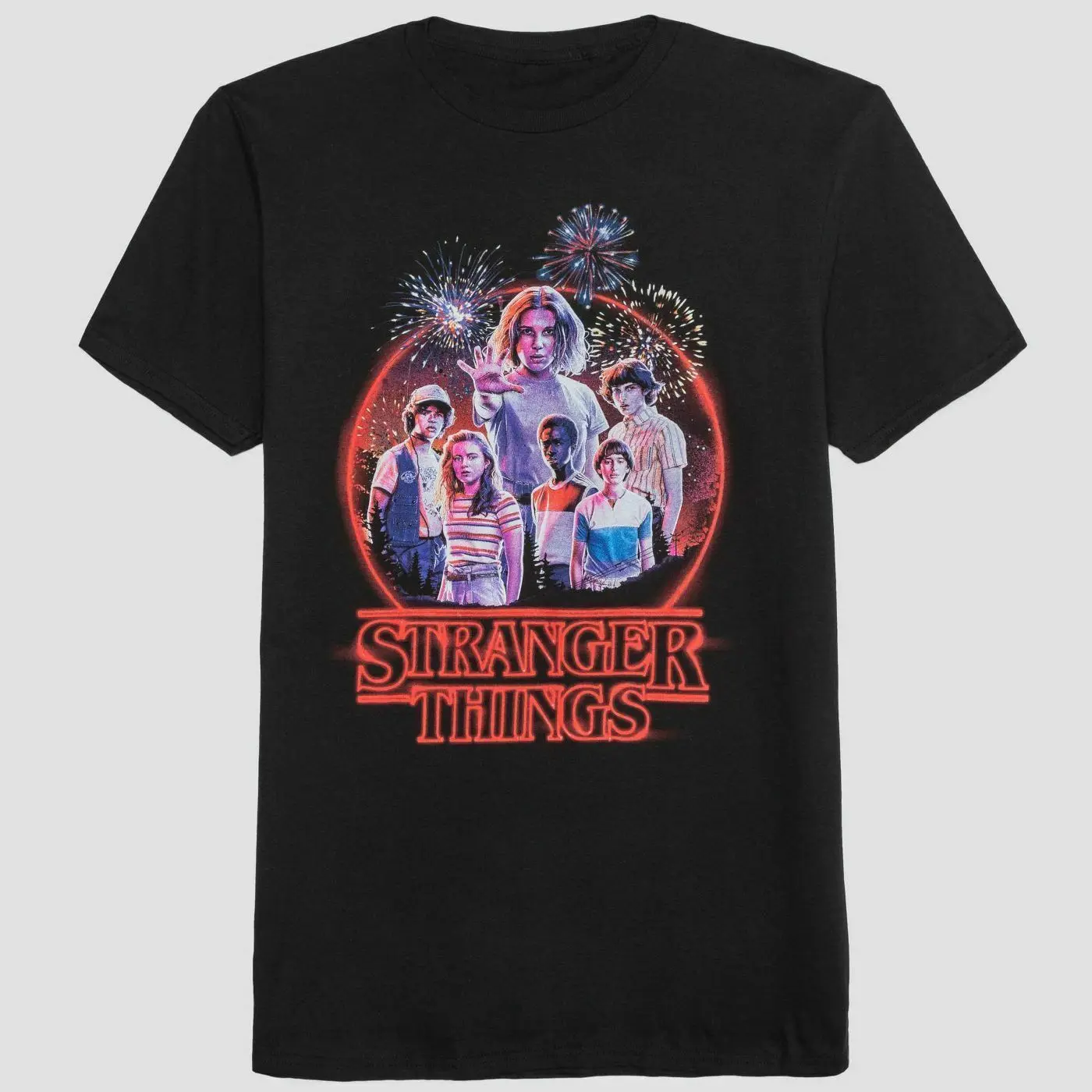 

Men's Stranger Things Short Sleeve Graphic T-Shirt Black Acid