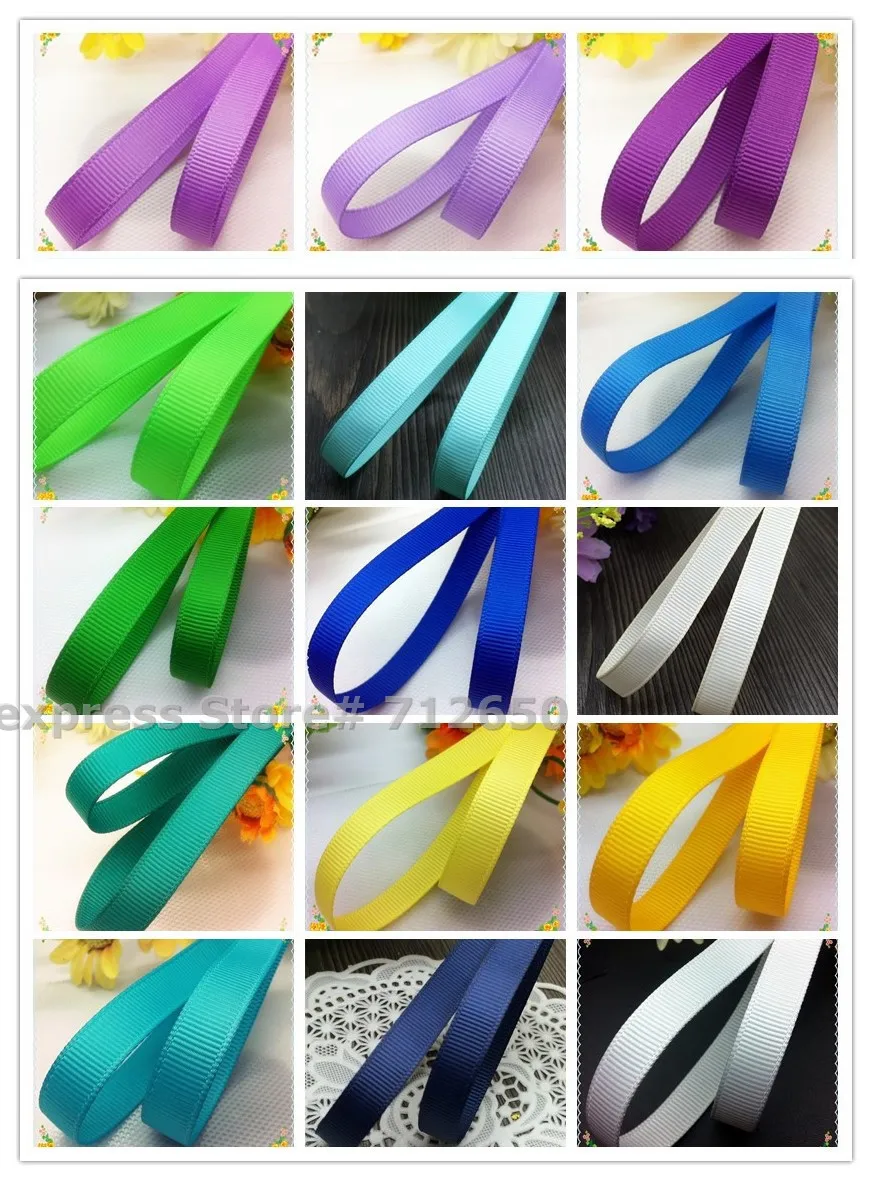 

3/8'' (9mm) solid color Grosgrain Ribbon Double Face Tape DIY hairbow garment bag shoe accessory Gift Wrapping Material 20 yards