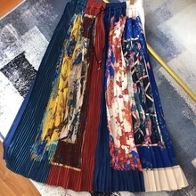 SE 19 летняя плиссированная юбка с оборками с завышенной талией плюс размер юбка Длинная Юбка Saia богемная юбка-пачка уличный стиль