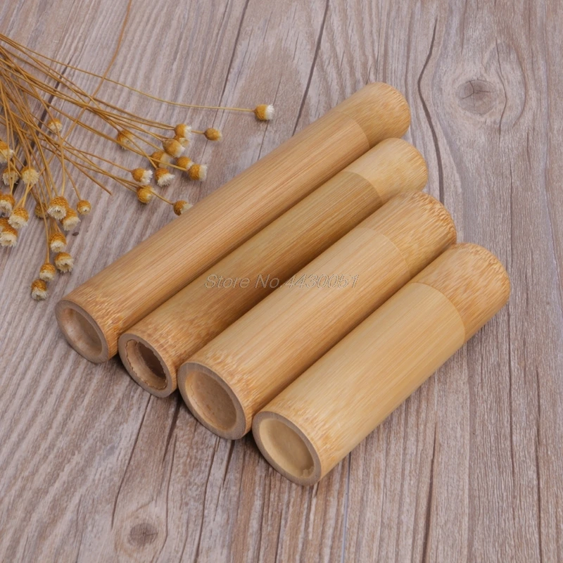 

Bamboo Tube Tea Box Airtight Small Container Spices Storage Jar With Lid 4 Size