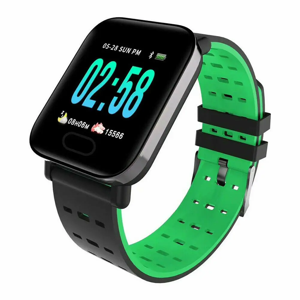 Популярные умные часы для мужчин и женщин, носимые устройства, фитнес-трекер для активности, унисекс, для детей, для Fitbit, для Android, iOS, пульсометр - Цвет: Зеленый