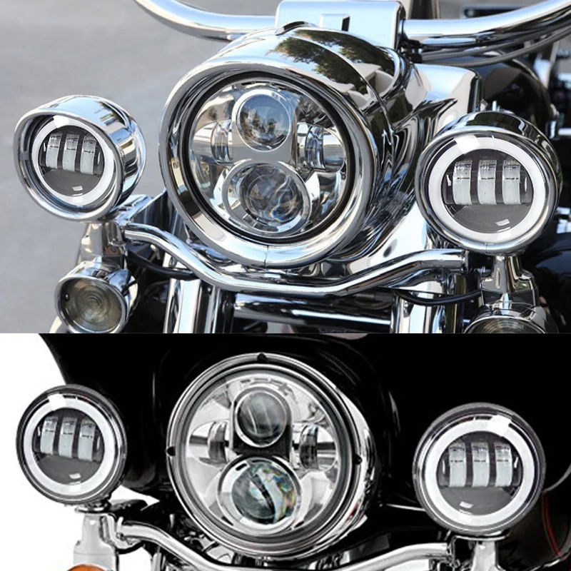FADUIES 4," 30 Вт Светодиодный вспомогательный точечный проектор противотуманная фара с ангельскими глазами для мотоцикла Harley