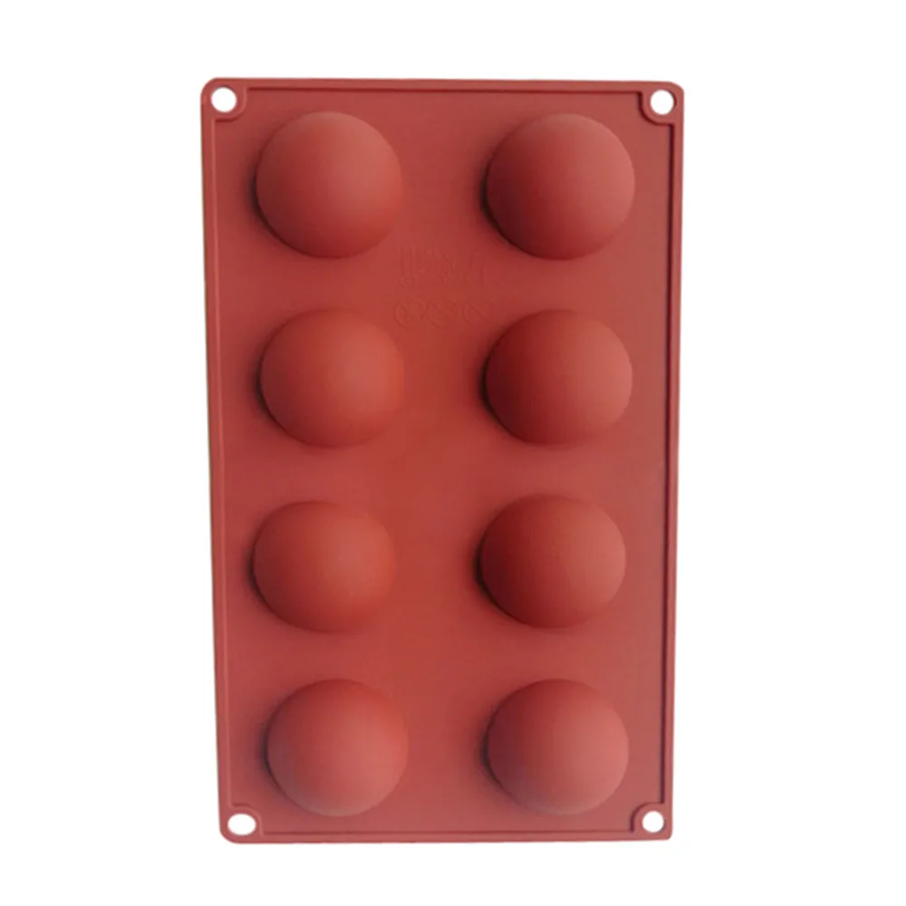 

1PC Cake Mold 8 Holes Half Ball Sphere Muffin Silicone Chocolate Mold Jelly Icing Soap Mold Eco-friendly Chocolate Molds