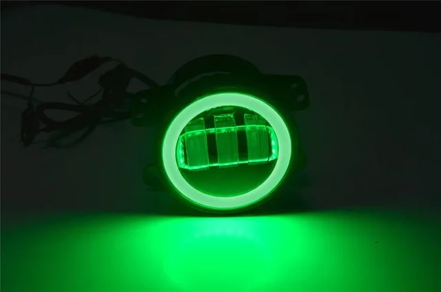 FADUIES 2PCS DOT 4Inch Round Wrangler Led Fog Light 30W 6000K White Halo Ring DRL Off Road Fog Lamps For Jeep Wrangler JK TJ LJ (3)