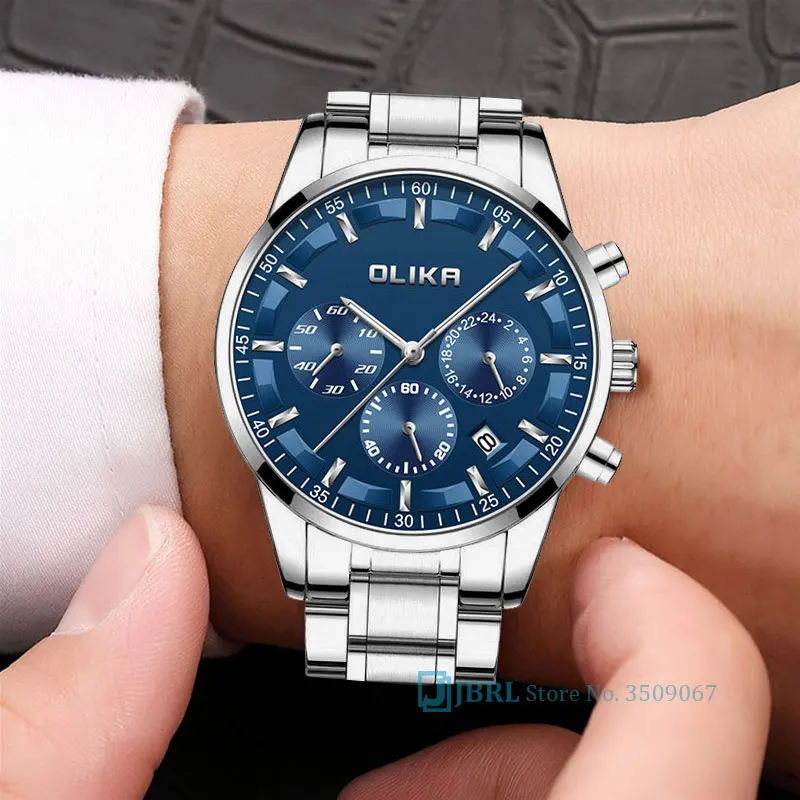 

New Wrist Watch Men Watches Top Brand Luxury Business Stainless steel Male Quartz Watch For Men Clock Chronograph Wristwatch