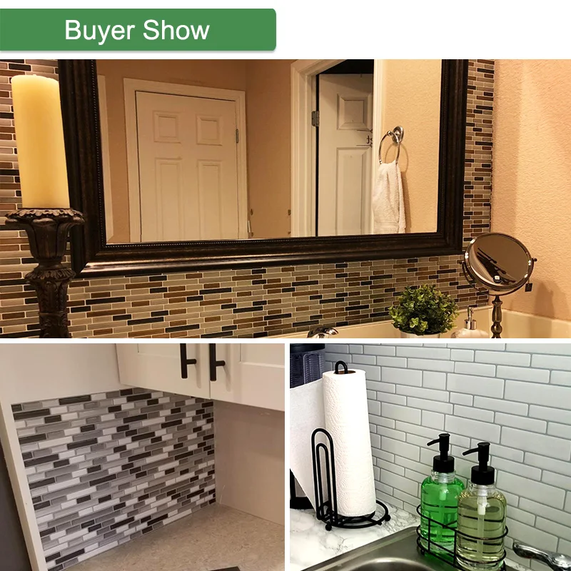 Kaguyahime 10Pcs Self Adhesive Mosaic Tiles 3D Retro Wall Stickers DIY Waterproof Wallpaper Crystal Brick Wall Papers Home Decor Kaguyahime 10Pcs Self Adhesive Mosaic Tiles 3D Retro Wall Stickers DIY Waterproof Wallpaper Crystal Brick Wall Papers Home Decor