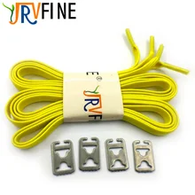 1 пара желтых высококачественных эластичных шнурков для обуви с металлическим замком для обуви, шнурки для обуви, запирающие всю обувь, кроссовки для взрослых и детей