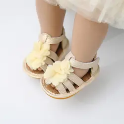 Милая обувь для маленьких девочек; летняя обувь для новорожденных; мягкая обувь принцессы с цветочным рисунком