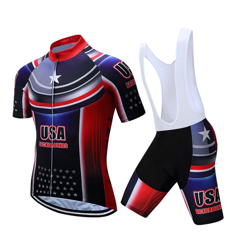 Bibs Set Men/'s Bicycle Wear Kit Red Cycling Jersey and Padded Bike Shorts