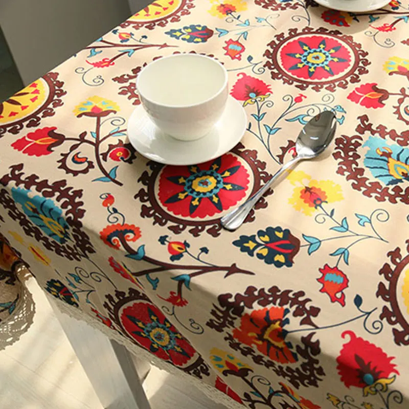 Bohemian National Wind Decorative Table Cloth Cotton Linen Lace Tablecloth Dining Table Cover Kitchen Home Decor Bohemian National Wind Decorative Table Cloth Cotton Linen Lace Tablecloth Dining Table Cover Kitchen Home Decor