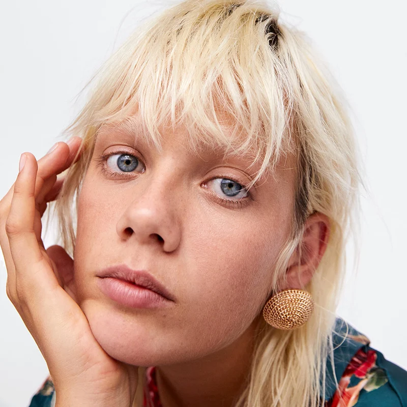 

Dvacaman 2018 New ZA Gold Color Maxi Drop Earrings Women Round Metal Dangle Statement Earrings Party Show Accessory Jewelry C11