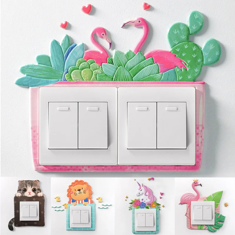 Мультяшный светящийся флуоресцентный чехол для детской комнаты|switch sticker|glow in