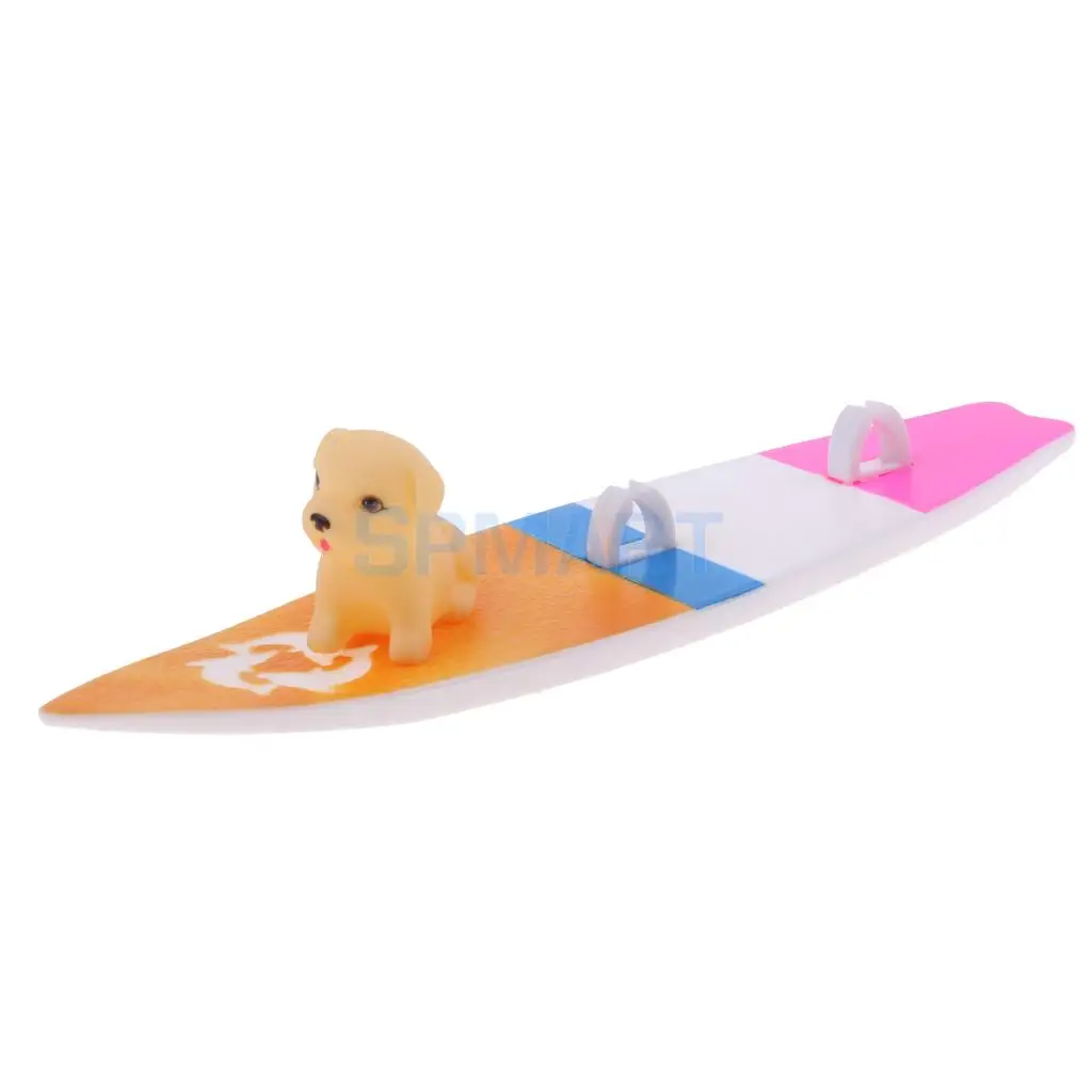 Wonderful 1:12 Scale Dollhouse Miniature Surfboard With Dog for 11.5 Inch Doll Accessories Living Room Furniture Decor