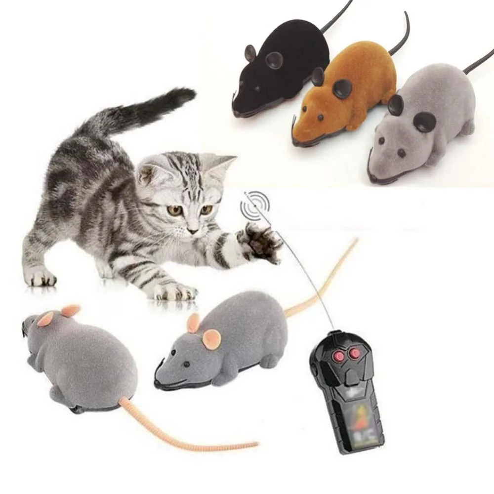Беспроводной пульт дистанционного управления RC электронная Крыса Мышь игрушка "мышь" для кошек щенков подарки