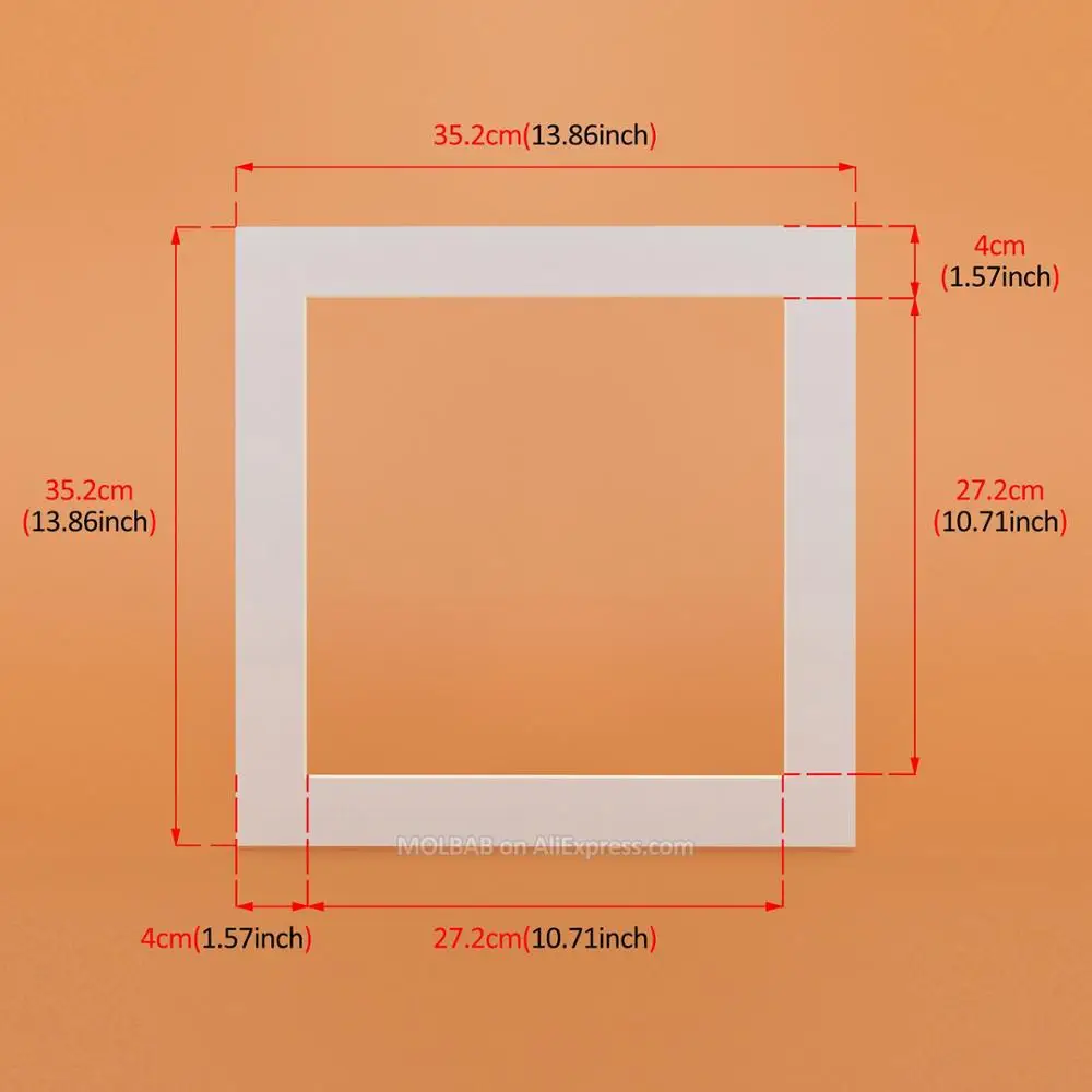 Фоторамка коврик белый/черный Бумага пасс-partouts 10/12/14/16/20 дюймов A3A4 прямоугольник квадратная Скатерть овальная крепления картинке крепления картон - Цвет: White  Square