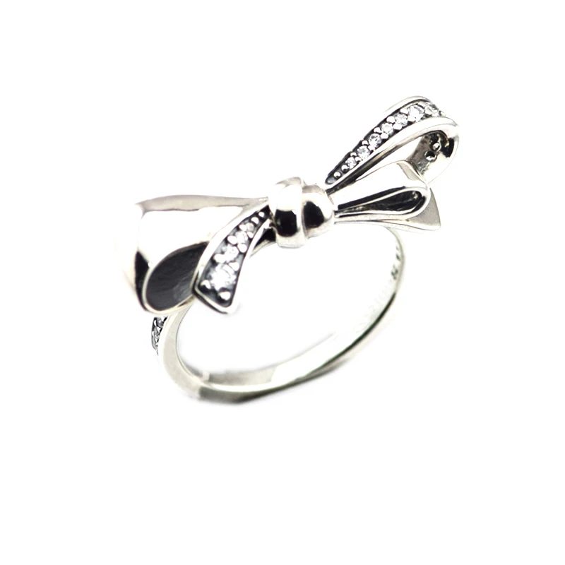 

Pandulaso Mother's Day Brilliant Bow Ring Sterling Silver Jewelry Rings For Woman Jewelry Making Fashion Party Rings