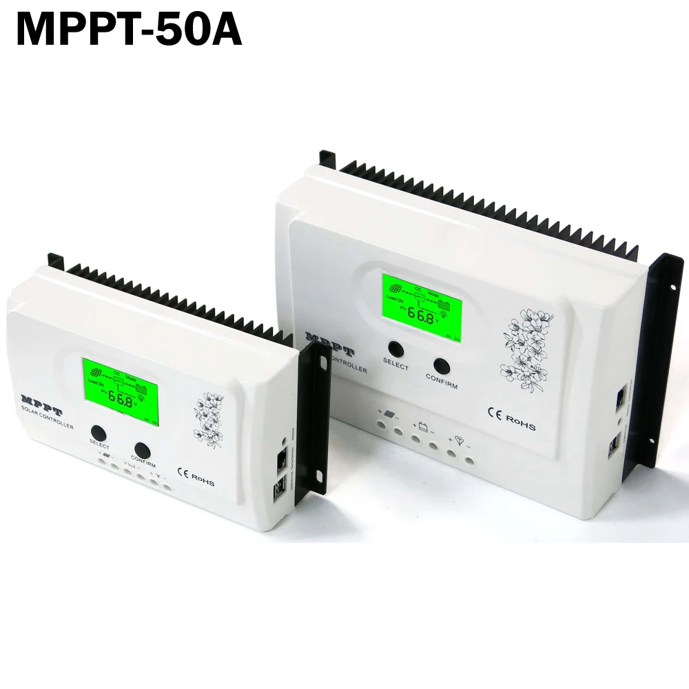 50A Панели солнечные обычных солнечных контроллер заряда 12V24V авто с ЖК-дисплей Max150V Pv вход, RS485communication 5 В 3A USB