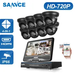 SANNCE 8CH 720 P AHD DVR Встроенный монитор 1500TVL Открытый безопасности Камера Системы