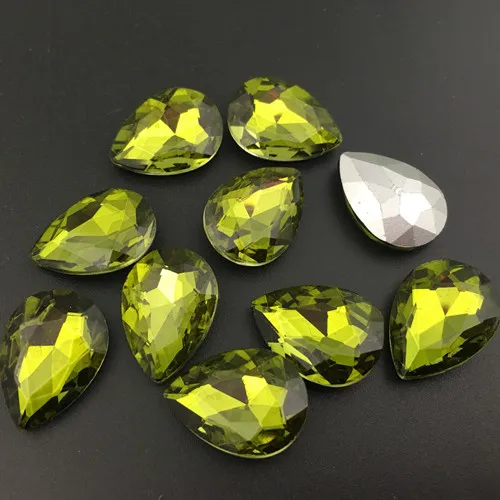 4x6mm~30x40mm Colors Teardrop Glass Crystal Fancy Stone Pointed back Pear Rhinestone Droplet Beads for Jewelry Making 