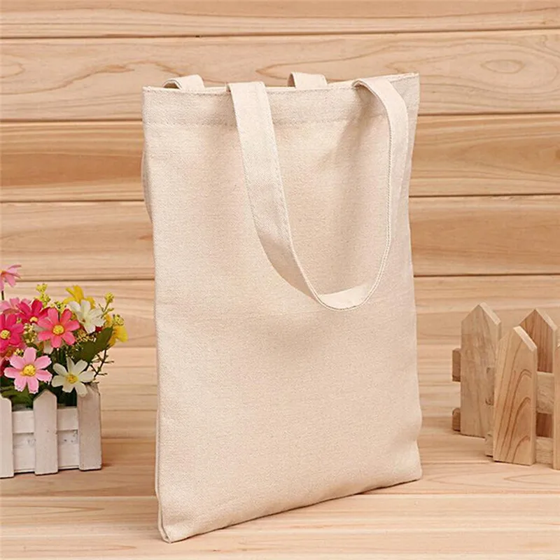 1PC Tote Bag Casual Beach Hand Bag Eco Shopping Bag Daily Use Foldable Canvas Shoulder Bag Canvas Tote For Women Female