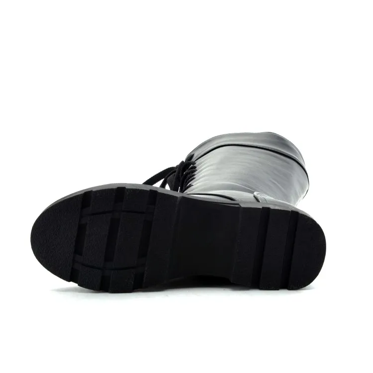 YMECHIC/высокие сапоги до бедра на шнуровке; обувь в гладиаторском стиле; женские ботинки с перекрестной шнуровкой; повседневная обувь на плоской подошве; цвет белый, черный; ботинки в байкерском стиле; большие размеры; 9937