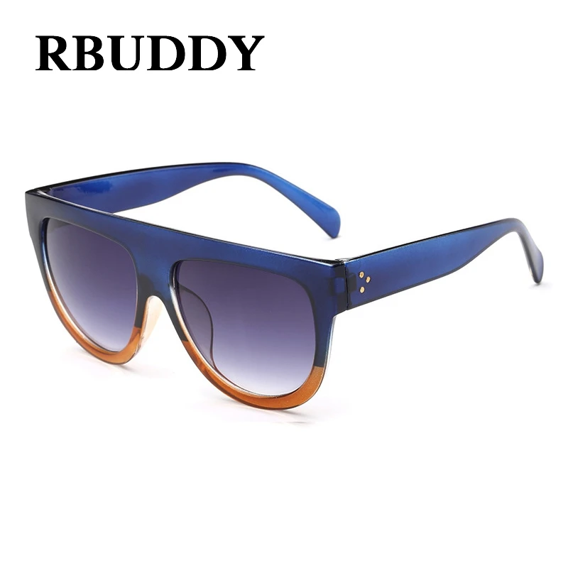 RBUDDY женские солнцезащитные очки lunette soleil femme с плоским верхом классические Супер брендовые Дизайнерские Большие женские CL оттенки солнцезащитные очки - Цвет линз: R8