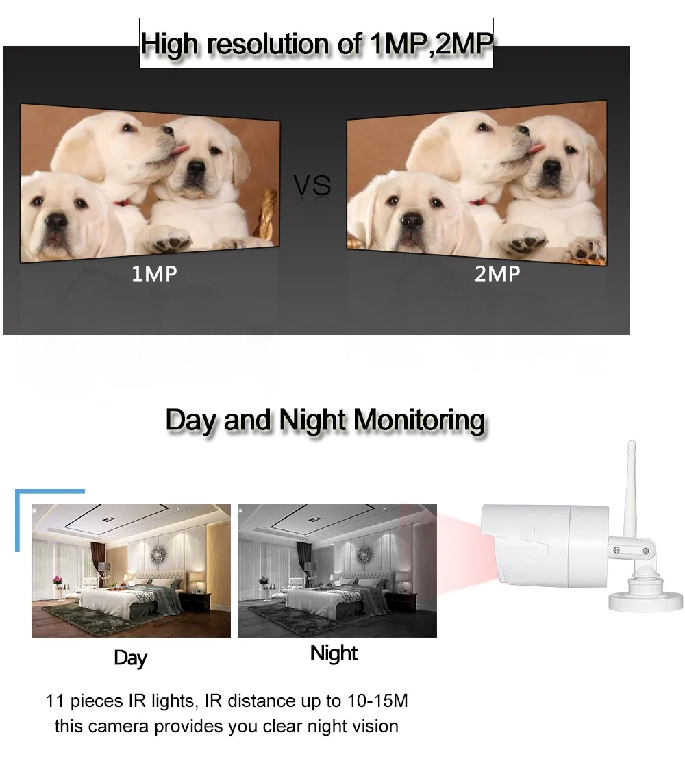 Беспроводная 1080P WiFi IP видеокамера видеонаблюдения безопасности CCTV P2P Водонепроницаемая цифровая веб-камера наблюдения