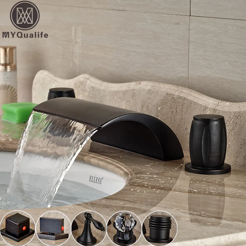 Best Quality Widespread 3 Hole Waterfall Spout Bathroom Tub Faucet
