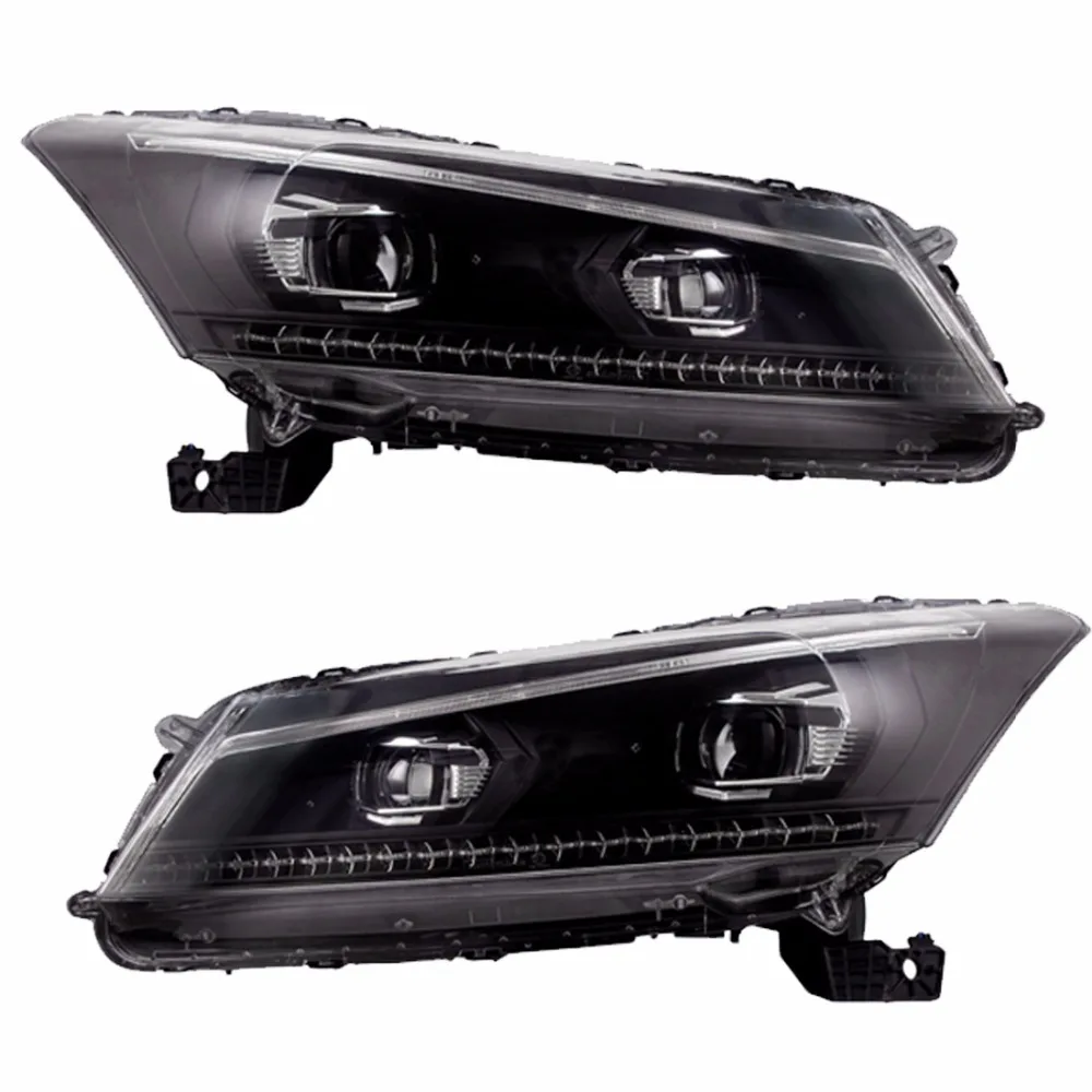 

FREE SHIPPING - Front Lamps DRL Projector LED Headlights For Honda Accord 2008-2012 Dual Beam