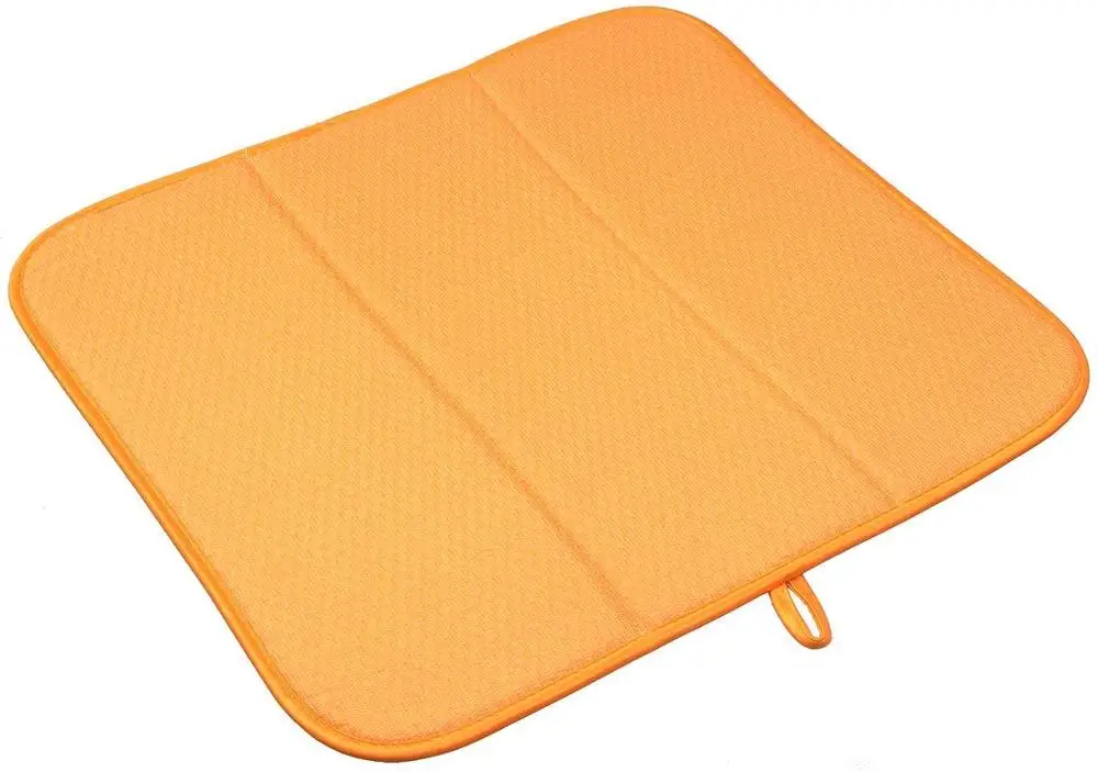 Высокое качество 16 дюймов x 18 дюймов вафельный переплетенный коврик для сушки посуды для кухни подушка из микрофибры XL-Cream - Цвет: plaid orange