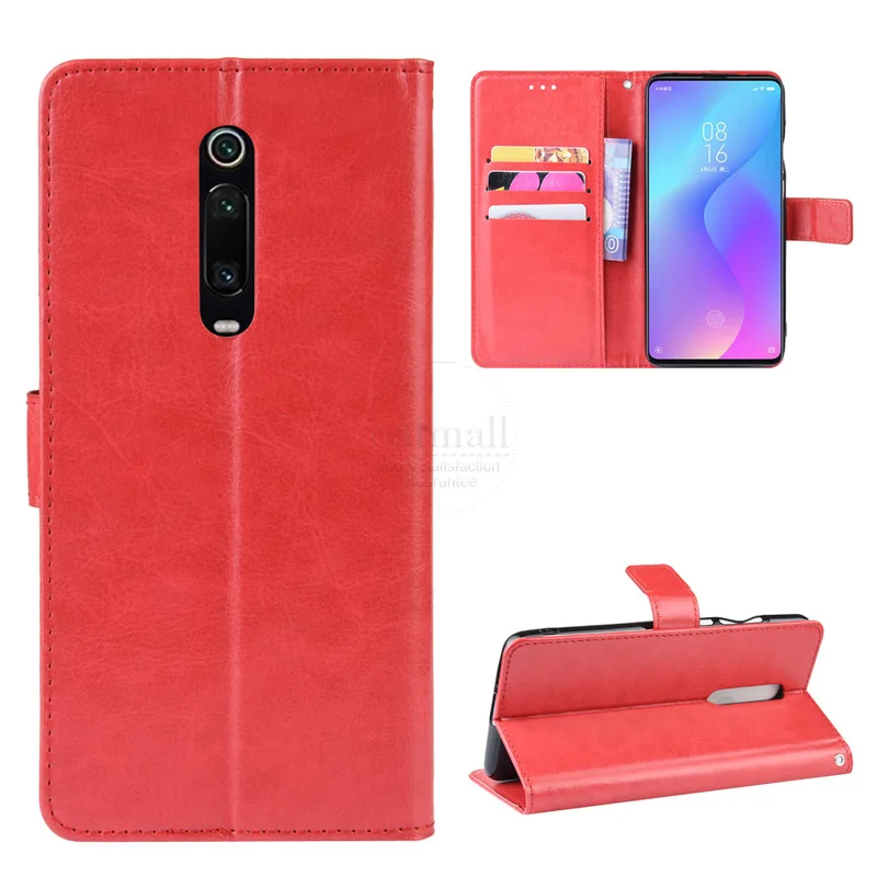 Pre mi um ретро PU кожаный флип-чехол для Xiaomi mi 9 T красный mi K20 Pro чехол Бумажник Книга карта карман Kickstand телефон сумки с ремешком