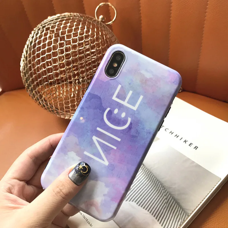 Корейский модный чехол для телефона мечтательной конфеты свежий Фиолетовый iPhone X