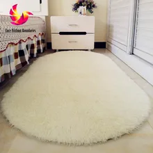 Однотонный эллипсовый ковер зимний для гостиной романтичный мягкий ковер для прихожей теплый коврик длинный ворс мохнатый мягкий коврик