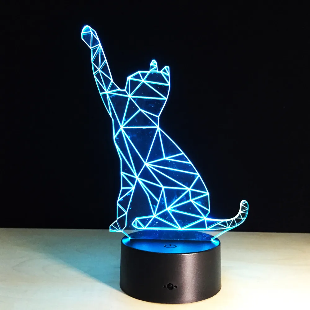 

USB LED Wave Cat Night Light Special Touch Switch Remote Control Music Speaker Night Lamp For Christmas Decor Photo Props Gift