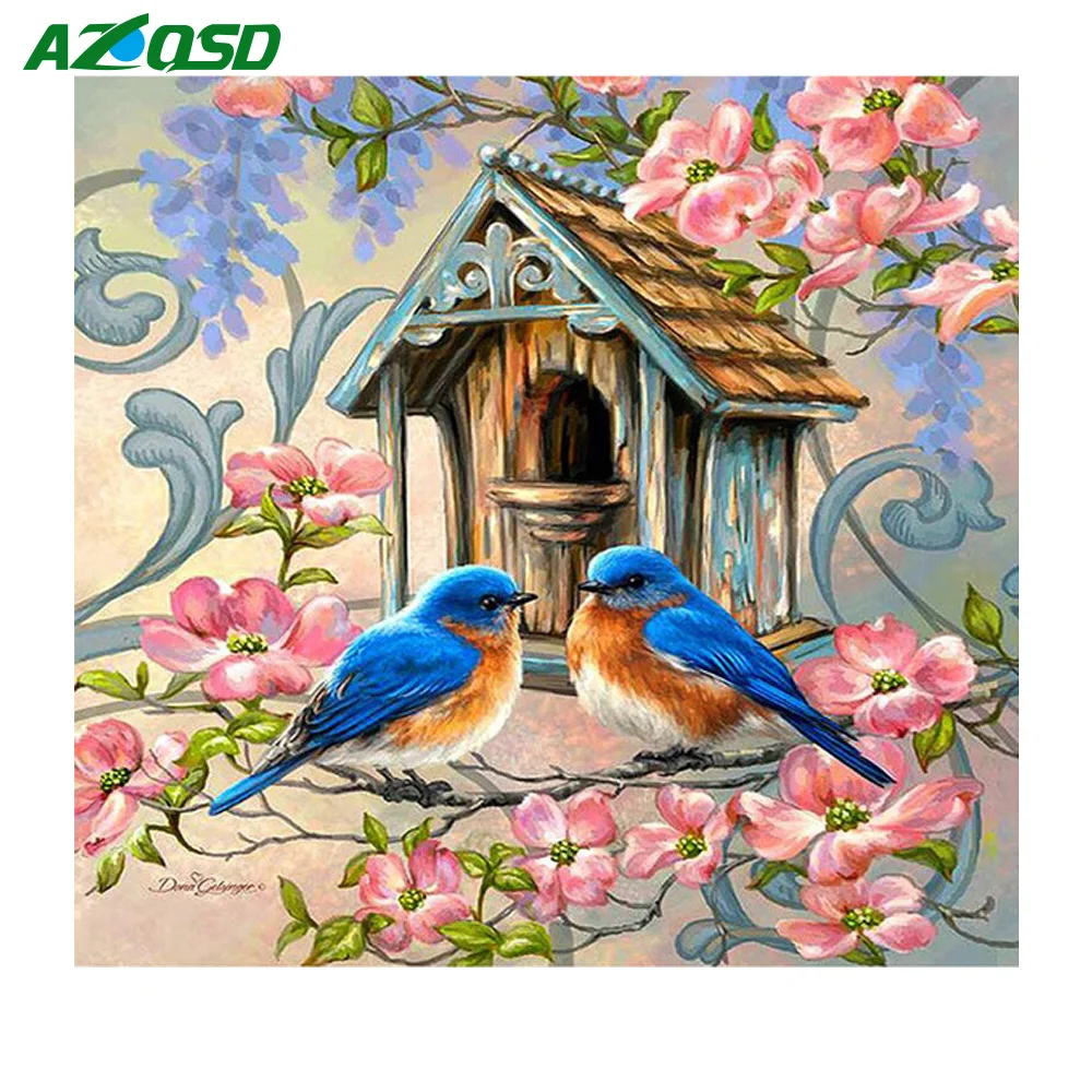 AZQSD Diamond Embroidery Birds Painting Full Square Diamond Painting