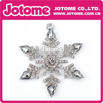 

2016 New Silver Jumbo Christmas Snowflake Winter New Clear Crystal Rhinestone Pendant Wholesale