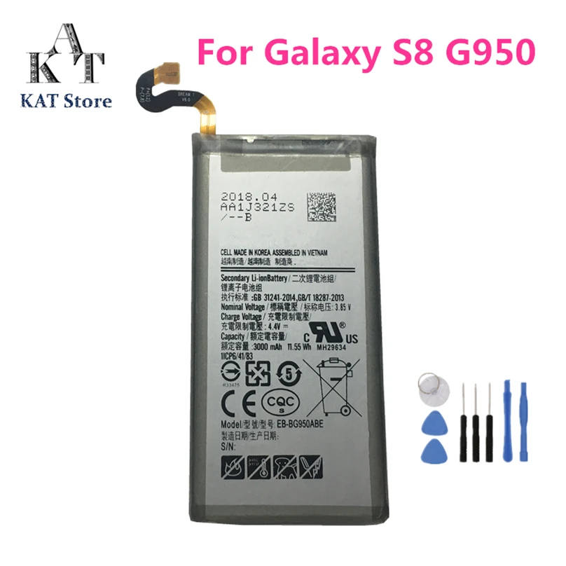 Аккумулятор для телефона KAT EB-BG950ABE 3000mAh Samsung Galaxy S8 G950F G950U G950 G9500 батареи Лучшее