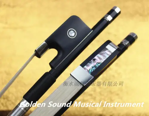 

1pcs Double Bass Bow Black Carbon Fiber Stick Ebony Frog French style 4/4 New