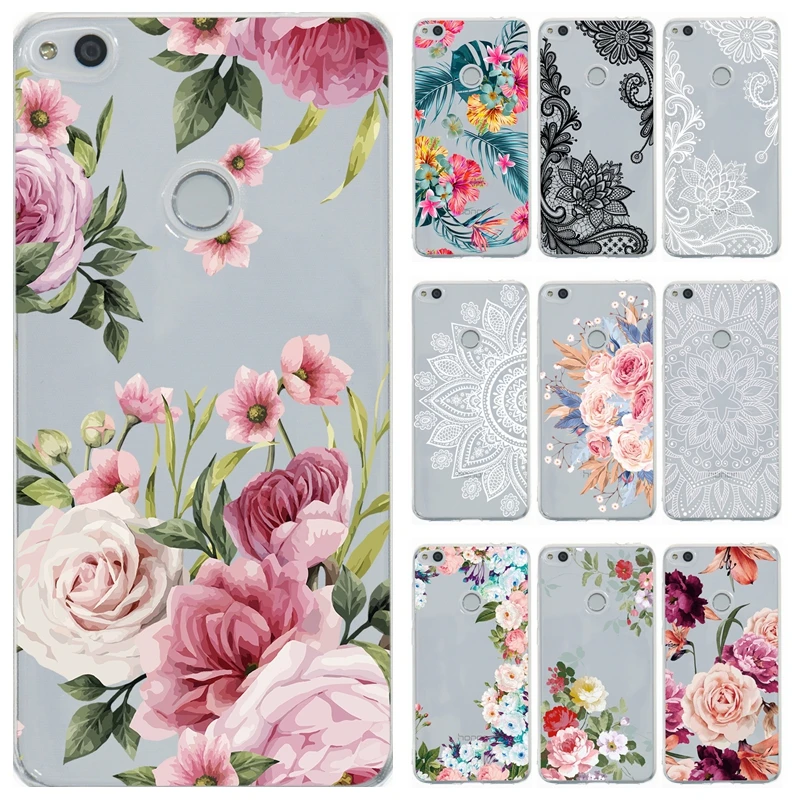 

Soft TPU Floral Case sFor Fundas Huawei P8 P9 Lite 2017 Honor 8 Lite Capa On For Huawei P Smart 2019 Nova 3i Cover Phone Cases