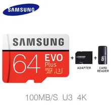 Карта памяти Micro SD SAMSUNG 16 ГБ 32 ГБ 64 Гб 128 ГБ 256 ГБ EVO Plus MicroSD карта памяти SDHC SDXC Max 80 м/с C10 TF Транс флэш-карта Micro
