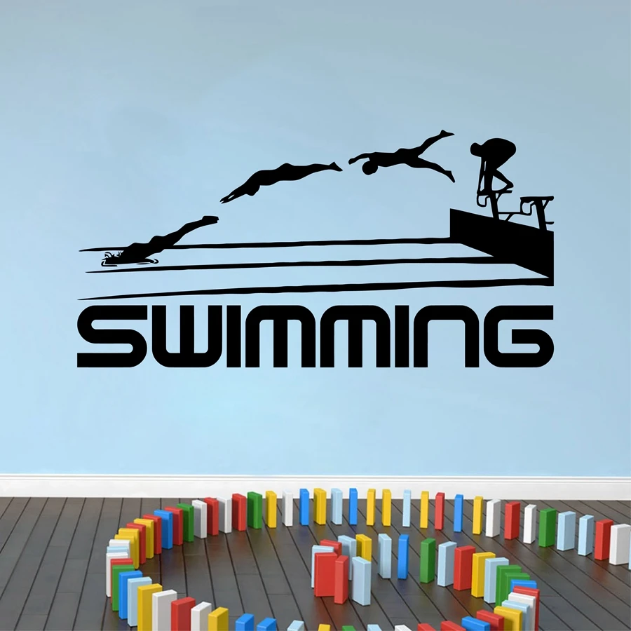 Swimming Quotes Sport Series Art Vinyl Wall Stickers Swim Athletes