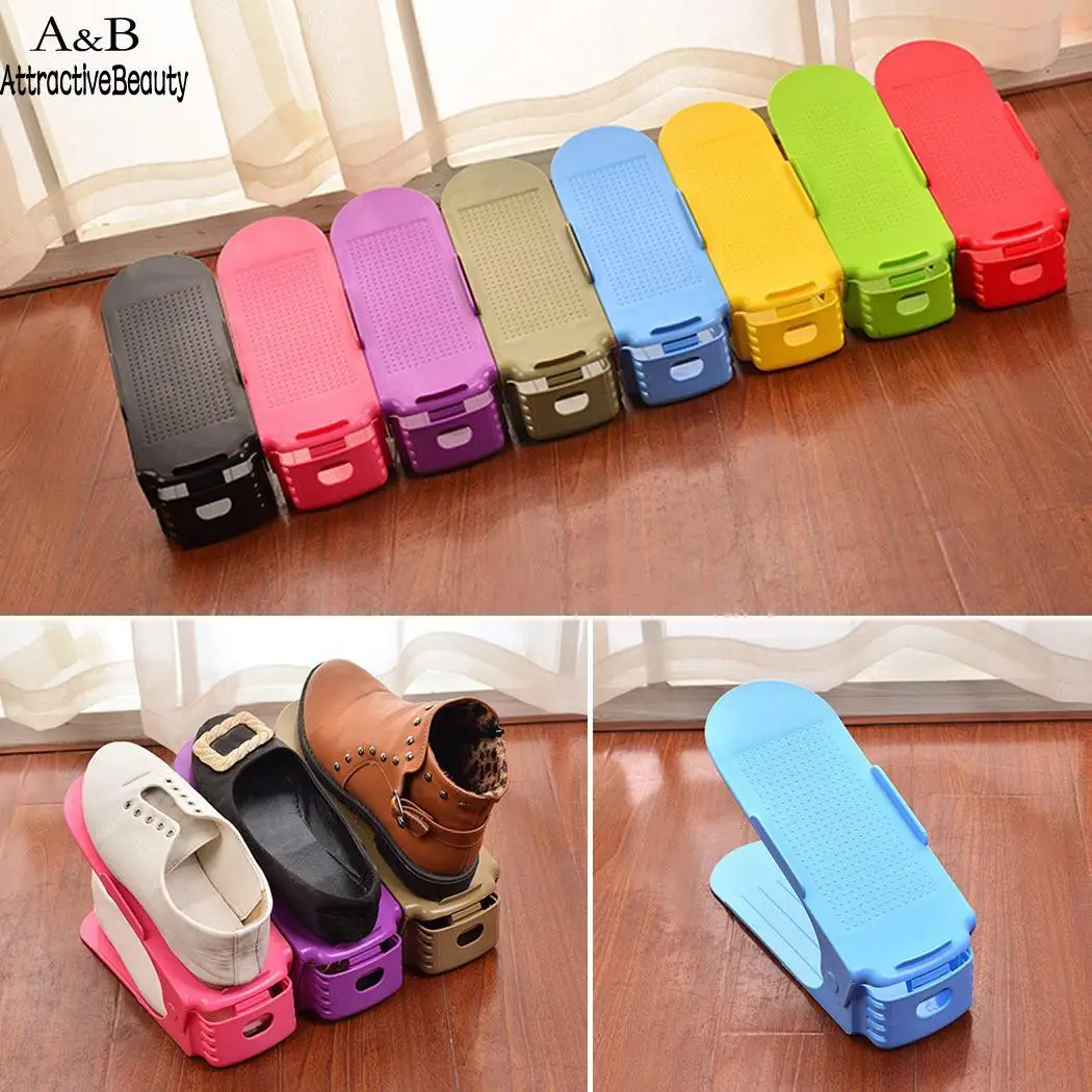 

Storage Adjustable Display Shoes Rack Organizer Space-Saving Multi-color Rack