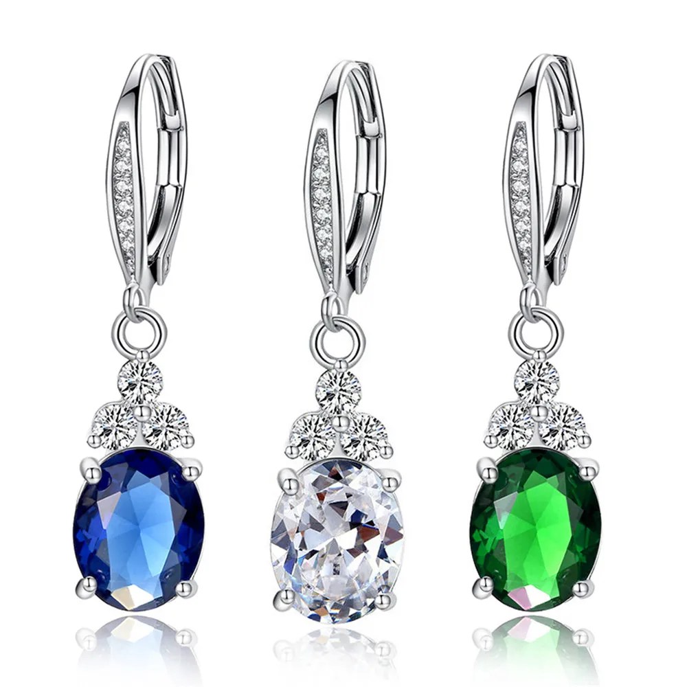 

Huitan Vintage Drop Earrings with Oval Cutting Cubic Zirconia Brilliant Cocktail Party Earrings for Women wholesale lots bulk