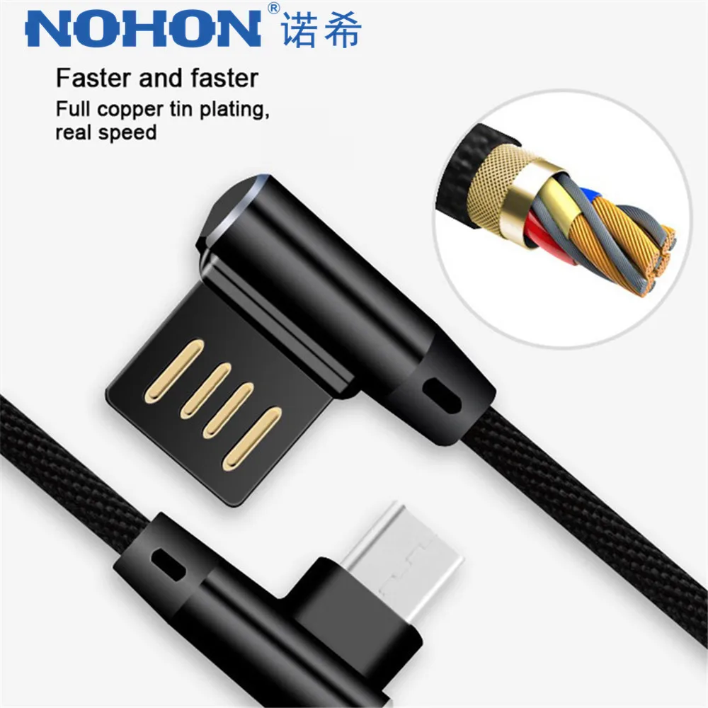 NOHON usb type-C кабель для SamSung Gaxaly S8 Plus Note 7 быстрой зарядки Xiaomi Mi5 huawei Macbook локоть