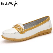 Новые Zapatos Mujer повседневная женская обувь Пояса из натуральной кожи Женская обувь без застежки на плоской подошве Женская обувь с острым носком для сезон: весна–лето wsh2013