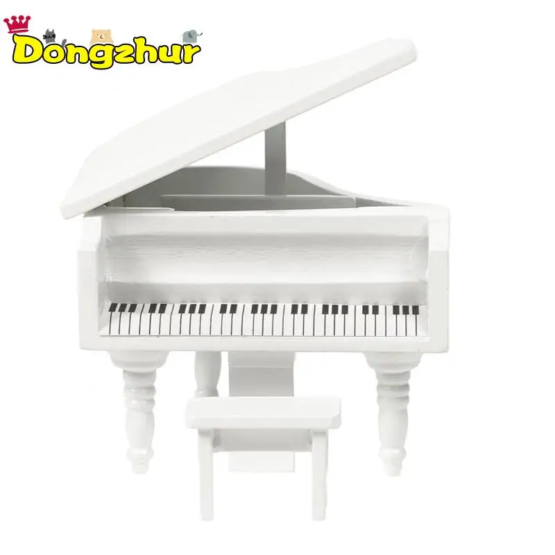 

Exquisite Wooden Piano With Bench Miniature Doll House White For 1:12 Dollhouse Accessories WJ1115 Dropship