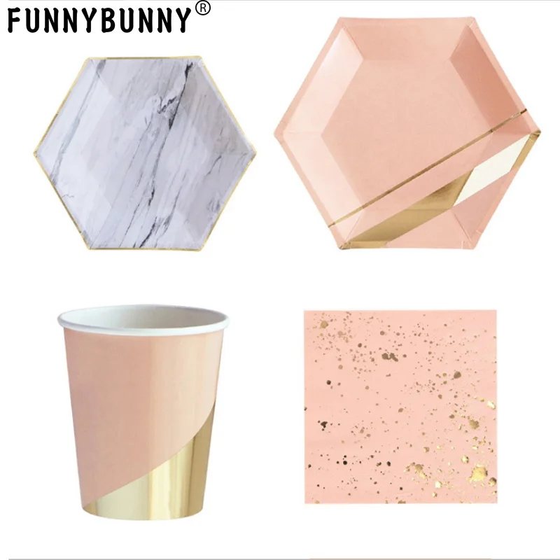 

Disposable Tableware 7Inch,9inch Heavyweight Paper Plates Hexagon Design Theme Party Cake Dessert Papper Plates Paper cup