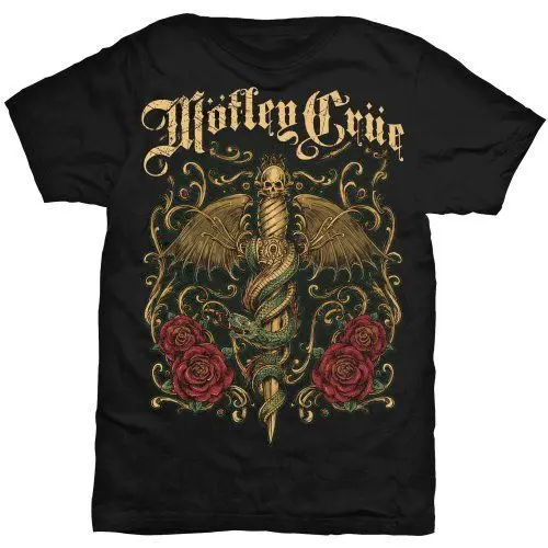 Motley Crue 'Dr. Футболка Feelgood Dagger' Новинка и официальный!|Футболки| |